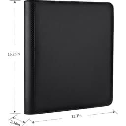 Waterproof Faux Leather Card Storage Album, Side‑Loading 288 Slots Zipper Binder for Toploader Trading Card Collectors