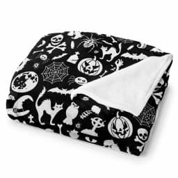 Halloween-themed blanket, 50x60 inches, graffiti blanket, soft and comfortable flannel blanket, paintable blanket, adult blanket, washable.