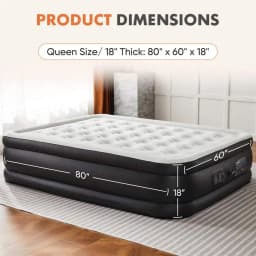 Air Mattress, Portable Low Noise Colchone Inflable With Built In Pump, Maximum Weight Capacity 600 Lbs Air Bed For Camping