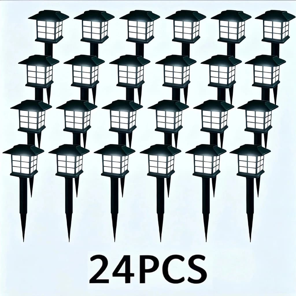 24/12/6/2 pcs Solar Garden Lights,Outdoor Waterproof Solar Light LED Pathway Lights , Decorative Landscape Lighting for Yard Lawn Walkway Patio Driveway