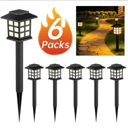24/12/6/2 pcs Solar Garden Lights,Outdoor Waterproof Solar Light LED Pathway Lights , Decorative Landscape Lighting for Yard Lawn Walkway Patio Driveway