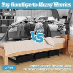 Underbed Storage with Wheels, 2Pack 60L Each Large Underbed Storage Containers Under Bed Shoe Storage for Clothes Blanket Book and Toys