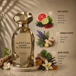 Arabiyat Prestige Mahd Al Dahab Eau de Parfum Spray for Unisex – Luxurious Woody, Fresh Spicy & Amber Scent, Powerful Long‑Lasting Sillage, Perfect Ramadan & Housewarming Gift, 100 ml / 3.4 fl oz