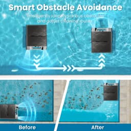 Vsatorm Solar Pool Skimmer Robot Cleaner 24H Surface Cleaning Auto Parking Intelligent Obstacle Detection for Above Ground Pools