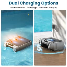 Vsatorm Solar Pool Skimmer Robot Cleaner 24H Surface Cleaning Auto Parking Intelligent Obstacle Detection for Above Ground Pools