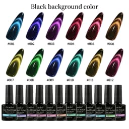 Ovanlee 12-Piece Complete Cat Eye Gel Polish Kit – High-Pigment 8ml UV Gel Collection with Holographic Shimmer, Perfect for 3D Galaxy & Crystal Ball Nail Effects (Magnet Stick Not Included)
