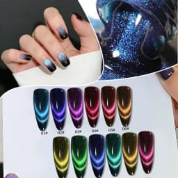 Ovanlee 12-Piece Complete Cat Eye Gel Polish Kit – High-Pigment 8ml UV Gel Collection with Holographic Shimmer, Perfect for 3D Galaxy & Crystal Ball Nail Effects (Magnet Stick Not Included)