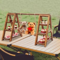 3‑Tier Solid Wood Dessert Display Stand Detachable Cupcake Serving Tray 6KG Load Capacity Decorative Tiered Plate for Wedding Birthday Party Decoration
