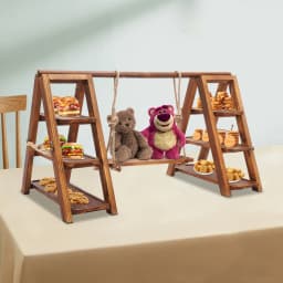 3‑Tier Solid Wood Dessert Display Stand Detachable Cupcake Serving Tray 6KG Load Capacity Decorative Tiered Plate for Wedding Birthday Party Decoration