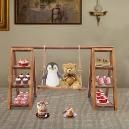 3‑Tier Solid Wood Dessert Display Stand Detachable Cupcake Serving Tray 6KG Load Capacity Decorative Tiered Plate for Wedding Birthday Party Decoration