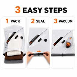 Vacuum Storage Bags with Electric Pump, Space Saver Compression Bags for Clothes, Cordless Air Pump Vacuum Seal Bags, Travel Luggage Organizer