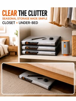 Vacuum Storage Bags with Electric Pump, Space Saver Compression Bags for Clothes, Cordless Air Pump Vacuum Seal Bags, Travel Luggage Organizer