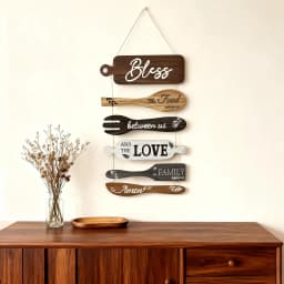 1 Set Prayer Bless The Food Before Us Wooden Hanging Sign, Farmhouse Kitchen Wall Decor, Rustic Cookware‑Shaped Wood Plaques for Warm Family Dinner Country Dining Room Wall Art,for Christian/Thanksgiving