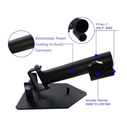 Landmine Base Portable 360 Degree Rotation Barbell Deluxe T-bar Row Attachment Landmine Platform Weight Training Station 2 Inch