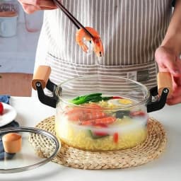 High Borosilicate Glass Stock Pot With Lid, Transparent Cooking Pot With Wooden Handle, 2.5L/3.5L/4.5L Multipurpose Clear Glass Soup Pot For Stovetop