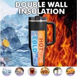 SGIAWETA-1pc,40 Oz H2.0 Cup, 40oz Cup Stainless Steel Vacuum Insulated Tumbler With Lid And Straw For Water, Iced Tea Or Coffee, Smoothie And More, 40oz Reusable Double Walled Vacuum Insulated Stainless Steel Water Bottle With Handle For Outdoor Activitie