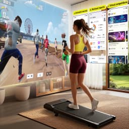 2in1 Walking Pad Mini Treadmill Portable for Home&Office Under Desk LCD Screen Max 300lbs Quiet Treadmills Exercise Machine