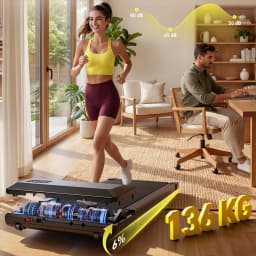 2in1 Walking Pad Mini Treadmill Portable for Home&Office Under Desk LCD Screen Max 300lbs Quiet Treadmills Exercise Machine