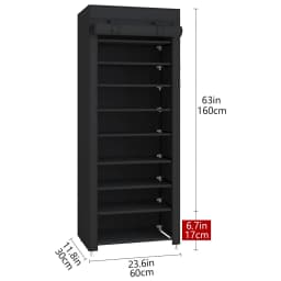 Large Capacity 10 Tier Shoe Rack Organizer with Dustproof Cover Space Saving 9 Grids Freestanding Shoe Storage Cabinet Adjustable Standing Shelf for Hallway Entryway Closet Home Furniture