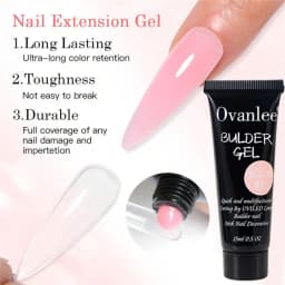 Ovanlee 18-Piece Nail Builder Gel Kit with Mini UV/LED Lamp – Form-Free 12 Colors 15ml Polygel Set, Slip Solution & Complete Tools for Direct Nail Strengthening & DIY Extensions
