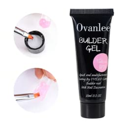 Ovanlee 18-Piece Nail Builder Gel Kit with Mini UV/LED Lamp – Form-Free 12 Colors 15ml Polygel Set, Slip Solution & Complete Tools for Direct Nail Strengthening & DIY Extensions