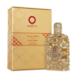 Luxury Collection Royal Amber EDP Spray 80ml Golden Embossed Bottle Unisex Fragrance Fruity Gourmand Amber Musk Perfume for Daily Party Holiday Gift for Him Her