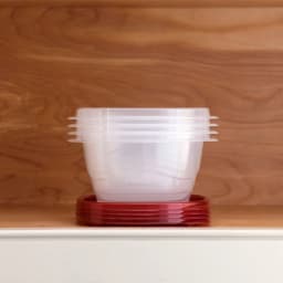 4pk 5.2c TakeAlongs Deep Square Food Storage Containers Ruby Red: Plastic Containers with Lids