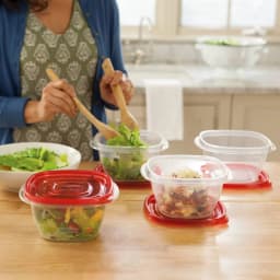 4pk 5.2c TakeAlongs Deep Square Food Storage Containers Ruby Red: Plastic Containers with Lids