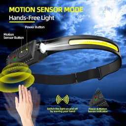 2-3pcs Rechargeable LED Headlamp, 230° Wide Beam Motion Sensor Headlamp, 350 Lumens 6 Light Modes, IPX4 Waterproof, USB-C Headlight for Camping, Running, Fishing, Repairing, Outdoor Adventures