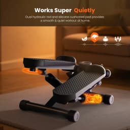JHK Mini Stepper with Resistance Bands 300 LBS Weight Capacity Hydraulic Home Stepper Machine Compact Cardio Equipment with LCD Monitor No Assembly Required