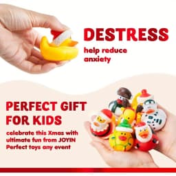 24 PCS 2026 Christmas Ducks for Stocking Stuffers Xmas Rubber Duck Toys for Kids Gift Party Favor Novelty Duckies for Boys Girls and Toddlers Christmas Party Favor Supply Accessories