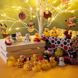 24 PCS 2026 Christmas Ducks for Stocking Stuffers Xmas Rubber Duck Toys for Kids Gift Party Favor Novelty Duckies for Boys Girls and Toddlers Christmas Party Favor Supply Accessories