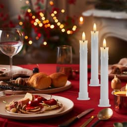 6 Pack Flameless LED Taper Candles Rechargeable Realistic Taper Flickering Electric 3D Wick LED Light Candle with Remote Control and Battery Operated Timer Led Candles for Home Decor Christmas Table