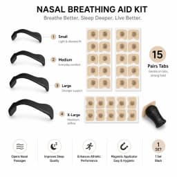 Magnetic Nose Clip Set, Adjustable Nasal Dilator for Breathing, Anti Snoring Sleep Aid, Travel Daily Use for Men Women Adults