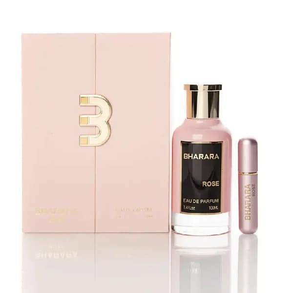 Bharara Rose Eau De Parfum Spray 3.4 Fl Oz (100 Ml) – Long Lasting Floral Perfume for Women – Elegant Jasmine & Peony Scent – Luxury Daily Wear Fragrance
