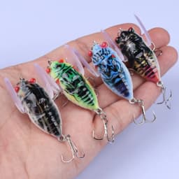 20pcs Cicada Lure Bionic Fishing Bait Floating Hard Bait Plastic Artificial Bait