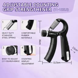 Grip Trainer Kit 5-60kg Adjustable Hand Gripper,Finger/Hand Strength Exercisers,Stress Ball,Forearm Ring for Muscle Build Relax Fitness