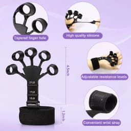 Grip Trainer Kit 5-60kg Adjustable Hand Gripper,Finger/Hand Strength Exercisers,Stress Ball,Forearm Ring for Muscle Build Relax Fitness