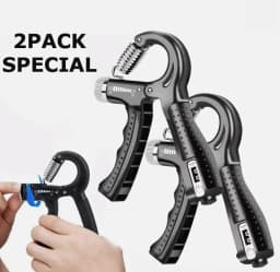 Grip Trainer Kit 5-60kg Adjustable Hand Gripper,Finger/Hand Strength Exercisers,Stress Ball,Forearm Ring for Muscle Build Relax Fitness