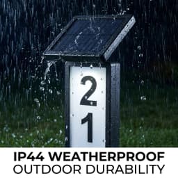 Solar Powered LED Illuminated House Address Sign,Waterproof Yard Stake Address Number Plaque,Long‑Distance Night Visibility Marker for Driveway,Guest & Delivery Navigation,Outdoor Lawn Property Marker Sign