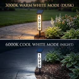 Solar Powered LED Illuminated House Address Sign,Waterproof Yard Stake Address Number Plaque,Long‑Distance Night Visibility Marker for Driveway,Guest & Delivery Navigation,Outdoor Lawn Property Marker Sign