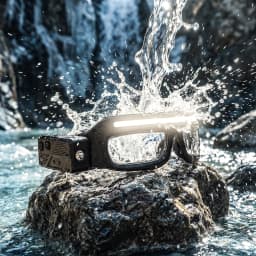 Fast Charging LED Headlamp with Built-in Glasses Light Function, Built-in Smart Motion Sensor & Portable Induction Button Switch, Cool Styling, Separately Adjustable Multi Brightness Levels, Outdoor Gear for Night Running, Cycling, Fishing & Manual Repair