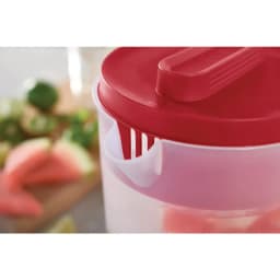 1 Gallon Plastic Pitcher for Beverages Clear and Red Pitcher Simply Pour Practical Family Drink Serving Container