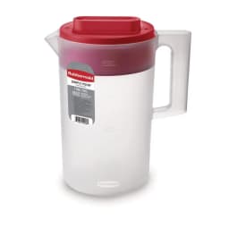 1 Gallon Plastic Pitcher for Beverages Clear and Red Pitcher Simply Pour Practical Family Drink Serving Container