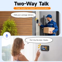Video Doorbell HD Camera Night Vision No Monthly Fee Local Storage Up to 128GB Micro SD Card Two Way Talk IP66 Waterproof 300K Pixel Full Body View Local Screen Playback Desktop Stand Wall Bracket Day Night Protection for Home Security