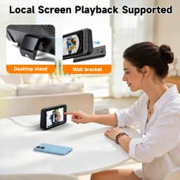 Video Doorbell HD Camera Night Vision No Monthly Fee Local Storage Up to 128GB Micro SD Card Two Way Talk IP66 Waterproof 300K Pixel Full Body View Local Screen Playback Desktop Stand Wall Bracket Day Night Protection for Home Security