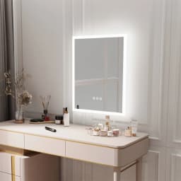 LED Bathroom Mirror 400x500mm Wall Mounted Mirror Anti-Fog Dimmable Vanity Mirror 3 Colors with Light Memory - CRI95