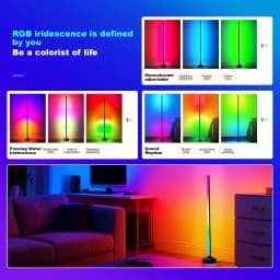 RGB LED Corner Lamp with App & Remote, 16 Million Colors & 70+ Dynamic Scenes, Music Reactive & Schedule Setting, Ideal for Home, Bedroom, Game Room.