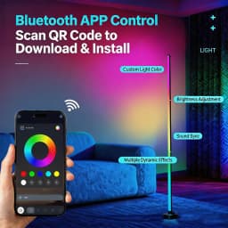 RGB LED Corner Lamp with App & Remote, 16 Million Colors & 70+ Dynamic Scenes, Music Reactive & Schedule Setting, Ideal for Home, Bedroom, Game Room.