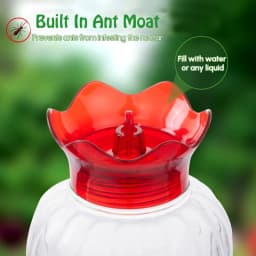Plastic Hummingbird Feeders 20 oz Set of 2 for Outdoors with Built in Ant Guard Bee Proof 6 Feeding Ports Wide Mouth Easy Filling 2 Part Base Easy Cleaning